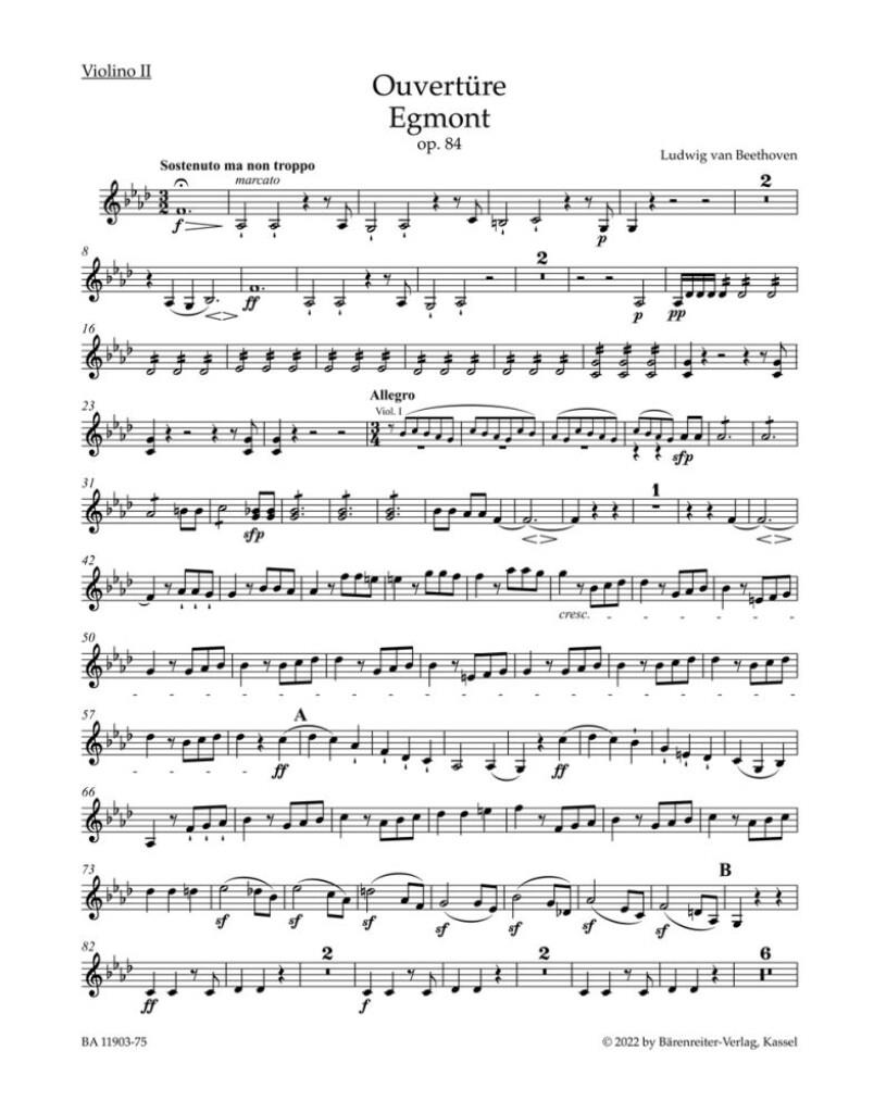 Overture Egmont for Orchestra Op.84